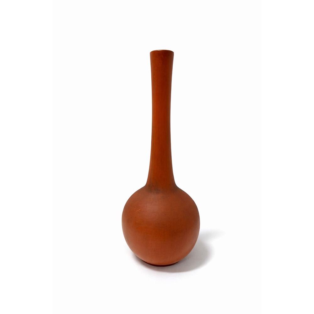 Vintage Haeger Pottery Tall Bud Vase Burnt Orange Mid-Century Modern